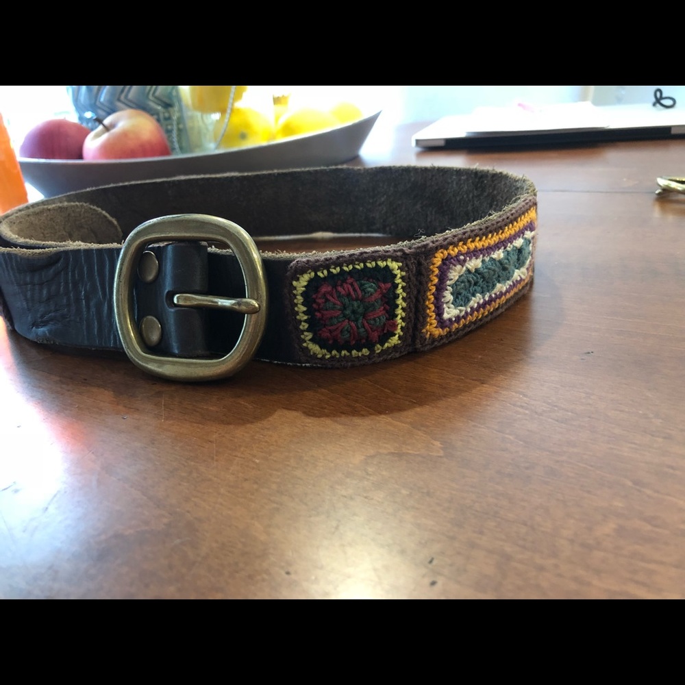 Lucky brand crochet patchwork belt